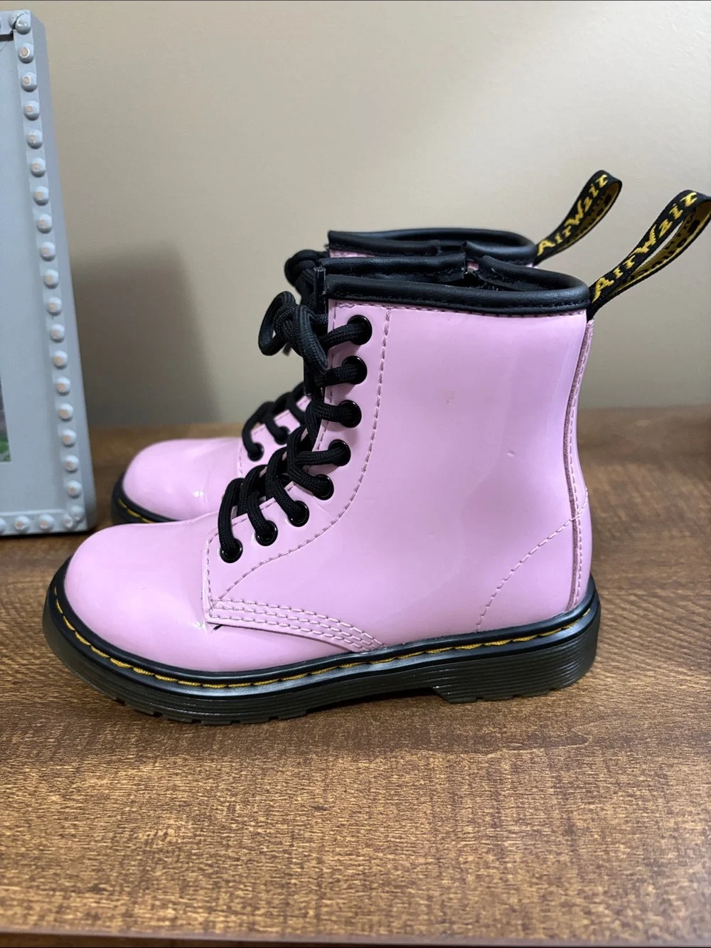 Dr. Martens shiny pink